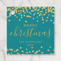 Goldurlaub Weihnachten Glitzer Confetti Aquamarin