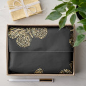 Goldvektor-Schmetterlinge in schwarzer Farbe Seidenpapier (Geschenk)