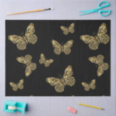 Goldvektor-Schmetterlinge in schwarzer Farbe Seidenpapier (Basteln)