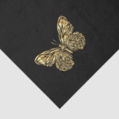 Goldvektor-Schmetterlinge in schwarzer Farbe Seidenpapier (Ausschnitt)