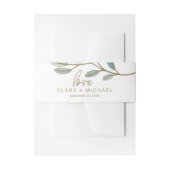 Goldvene Eucalyptus Wedding Invitation Bly Band (Vorderseite Beispiel)