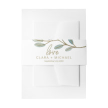 Goldvene Eucalyptus Wedding Invitation Bly Band