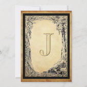 Goldverzauberter Waldbaum-Arch auf Gold Einladung (Rückseite)