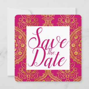 Goldverzierte Save-The-Date-Karte Save The Date