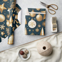 Goldverzierungen in schwarzer Farbdekoration Wrapp Geschenkpapier
