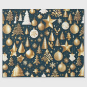 Goldverzierungen in schwarzer Farbdekoration Wrapp Geschenkpapier (Flach)