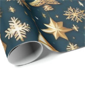 Goldverzierungen in schwarzer Farbdekoration Wrapp Geschenkpapier (Rolleneckpunkt)