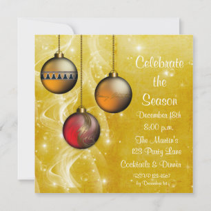 Goldverzierungs-Glühen-Feiertags-Einladung Einladung