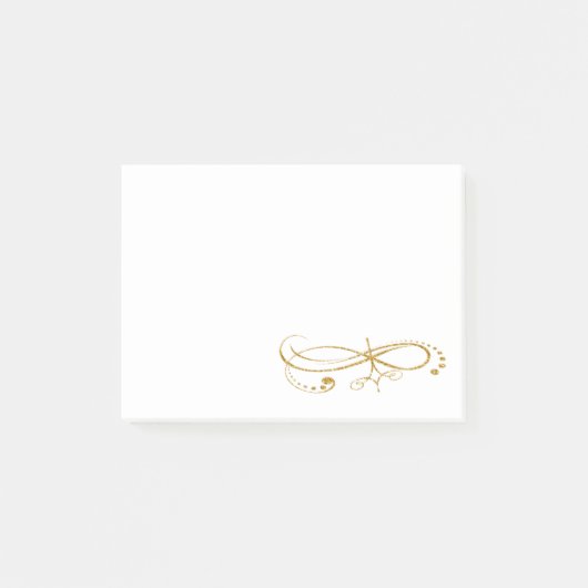 Goldverzierungs-Post-Itanmerkungen Post-it Klebezettel (Vorderseite)