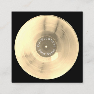 Goldvinylaufzeichnungs-Disc-DJ-Produktion Quadratische Visitenkarte