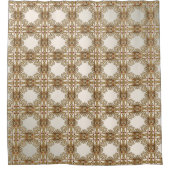 Goldvorhang mit Verzierter Blütendusche Duschvorhang (Vorderseite)