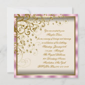Goldvorkommen Frauen Rosa Goldcreme Geburtstag Einladung (Rückseite)