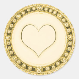 Goldvorlage - individuelles Herz Runder Aufkleber