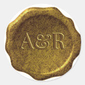 Goldwachs-Siegel-Aufkleber-Monogramm Runder Aufkleber (Vorderseite)