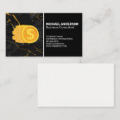 Goldwährung | Schwarzer Marmor Visitenkarte (Vorne/Hinten)