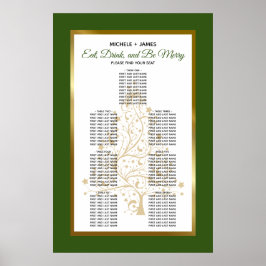 Goldwald Green Winter Hochzeitskarte Poster