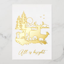 Goldwald Hirsche Nacht Weihnachtsfest Party real