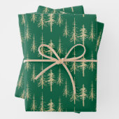 Goldwald knarrend, spruce spruce Tree Forest Geschenkpapier Set (Beispiel)