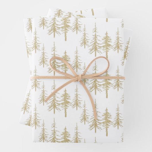 Goldwald knarrend, spruce spruce Tree Forest Geschenkpapier Set (Beispiel)