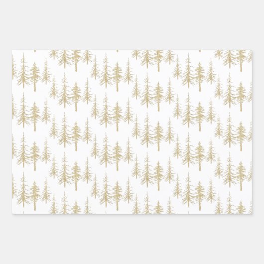 Goldwald knarrend, spruce spruce Tree Forest Geschenkpapier Set (Vorderseite 3)