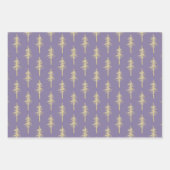Goldwald Pine Tree Forest Mulberry Lila Geschenkpapier Set (Vorderseite 2)
