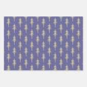 Goldwald Pine Tree Forest Mulberry Lila Geschenkpapier Set (Vorderseite)