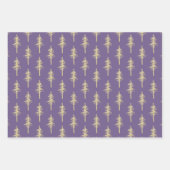 Goldwald Pine Tree Forest Mulberry Lila Geschenkpapier Set (Vorderseite 3)