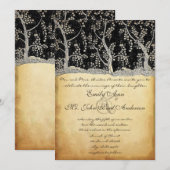 Goldwald Romantische Bäume Hochzeitseinladungen Einladung (Vorne/Hinten)