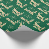 Goldwald-Waldland-Stag-Laubwald Grün Geschenkpapier (Ecke)