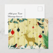 Goldwald Winter Rentiervögel Feiertagspostkarte (Vorne/Hinten)