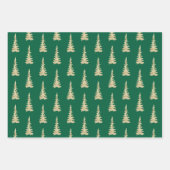 Goldwaldbaumen auf Grün im Urlaub Geschenkpapier Set (Vorderseite)