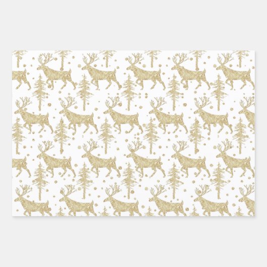 Goldwaldsteg Spruce Tree Wald Schnee Weiß Geschenkpapier Set (Vorderseite 2)