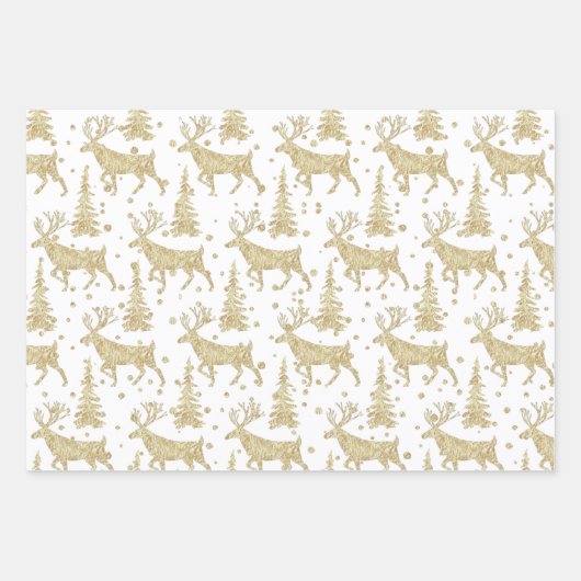 Goldwaldsteg Spruce Tree Wald Schnee Weiß Geschenkpapier Set (Vorderseite 3)