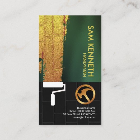 Goldwand-Farben-einfacher schwarzer Visitenkarte (Vorderseite)