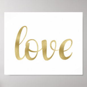 Goldwandkunst, Liebe, Schriftart Poster