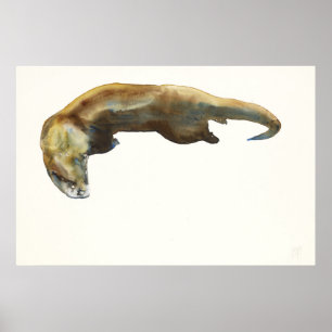 GoldWasserfarbe auf Papier Poster