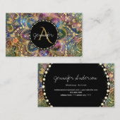 Goldwasserfarbe und Nebula mandala funkelnd Diaman Visitenkarte (Vorne/Hinten)