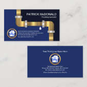 Goldwasserleitung Blaue Flutwasser Klempner Visitenkarte (Vorne/Hinten)