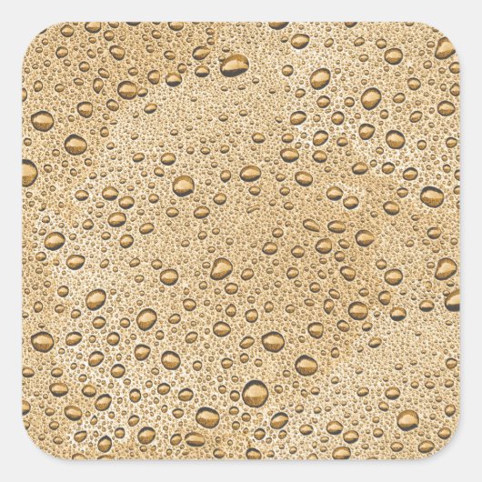 Goldwassertröpfchen Quadratischer Aufkleber (Vorderseite)