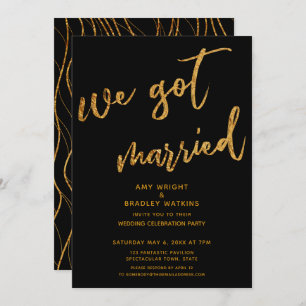Goldwaves Wir Got Verheiratete Schwarze Hochzeit E Einladung