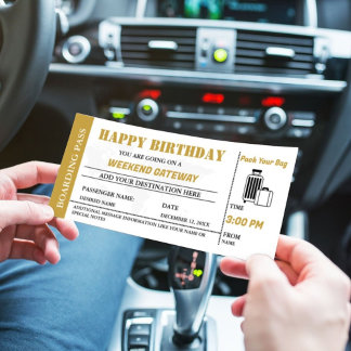 GoldWeekend Erleben Sie den Geburtstag Boarding Pa Einladung