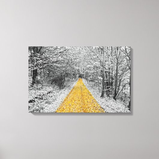 Goldweg Winterlandschaft gepackte Leinwand (Vorderseite)