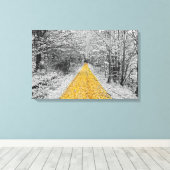 Goldweg Winterlandschaft gepackte Leinwand (Insitu (Holzboden))