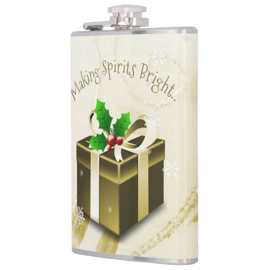 Goldweihnachtliche Flasche Flachmann (Links)