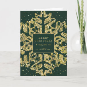 Goldweihnachtlicher Glitzer Snowflake Corporate Gr Feiertagskarte
