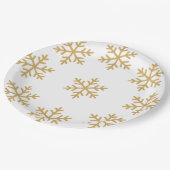 Goldweihnachtliches Party Pappteller (Schrägansicht)