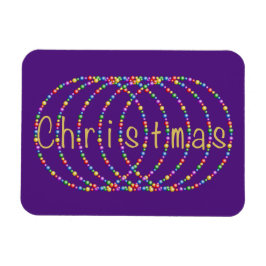 Goldweihnachtlichtdesign auf Lila Magnet