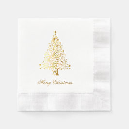 Goldweihnachtsbaum Cocktail Napkins Serviette