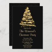 Goldweihnachtsbaum Einladung (Vorne/Hinten)