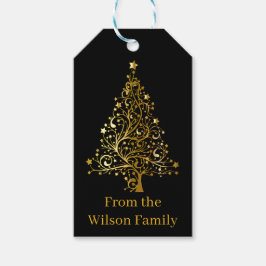 Goldweihnachtsbaum Geschenkanhänger